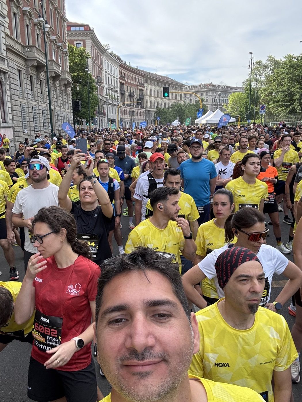 Foti mid-race at the Stramilano half marathon in Milan